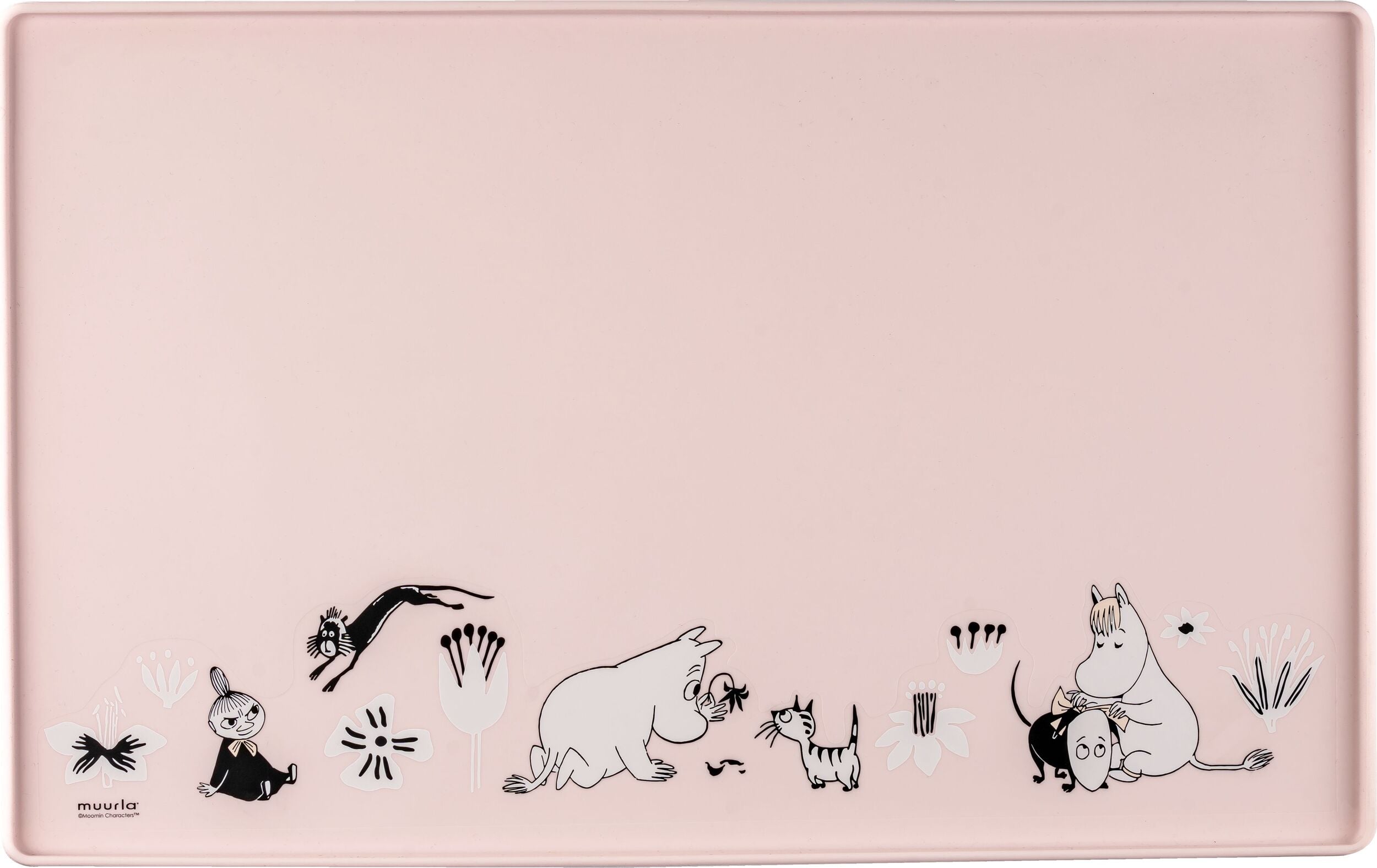 Muurla Matte für Hundenapf oder Katzennapf 30 x 48 cm Mumins rosa