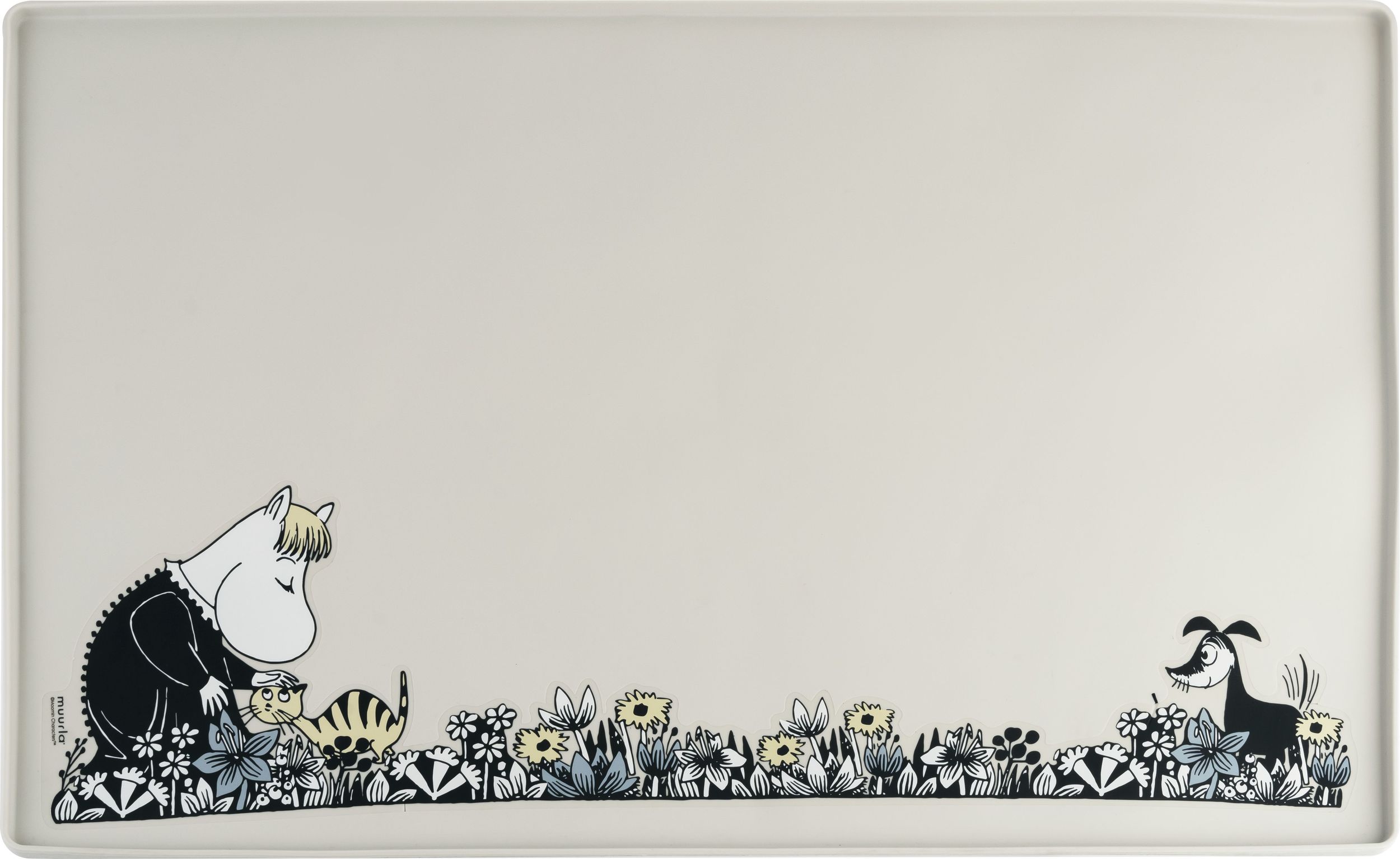 Muurla Matte für Hundenapf oder Katzennapf 40 x 60 cm Mumins grau