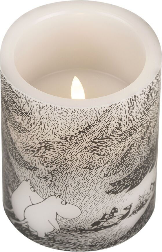 Muurla Moomin Bougie LED, 12,5 cm, motif Sous les arbres