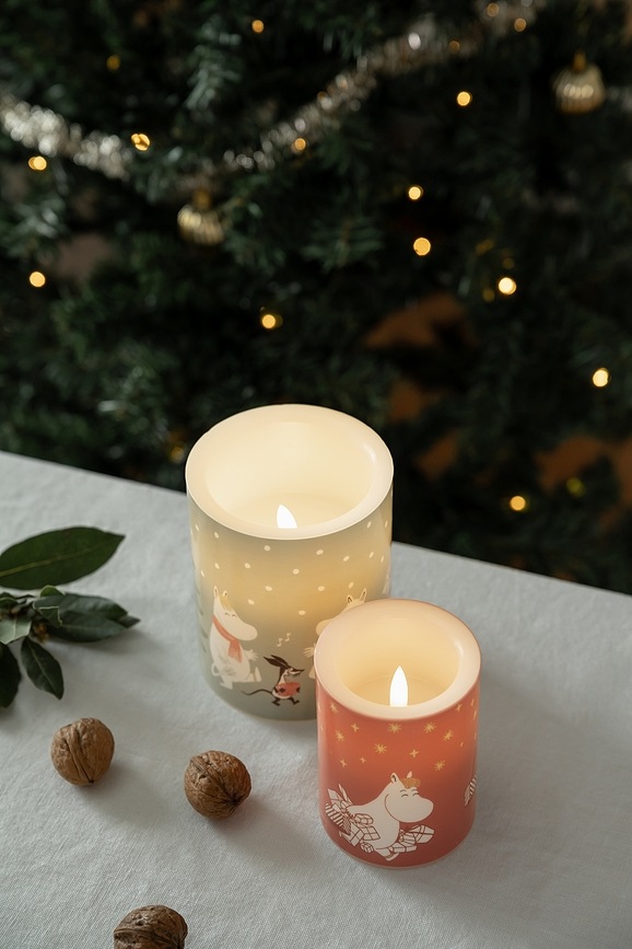 Muurla Moomin Bougie LED, 12,5 cm, motif Sous les arbres