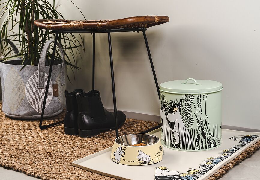 Muurla Muminki Tapis de Gamelle pour chien ou chat, 40 x 60 cm, gris