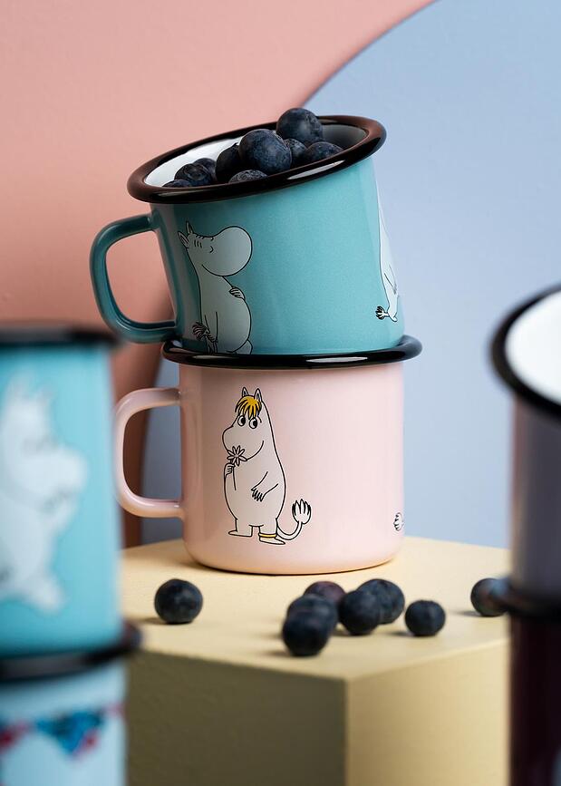 Muurla Retro Moomin Tasse 370 ml, motif Moomintroll, menthe