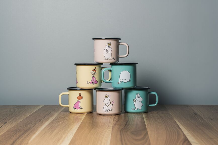 Muurla Retro Moomin Tasse 370 ml, motif Moomintroll, menthe