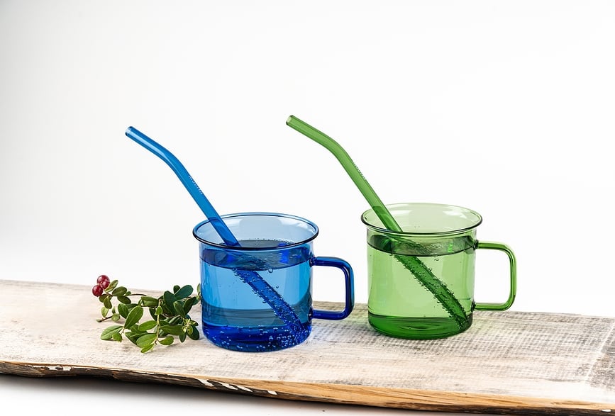 Muurla Šalica 350 ml staklena ružičasta