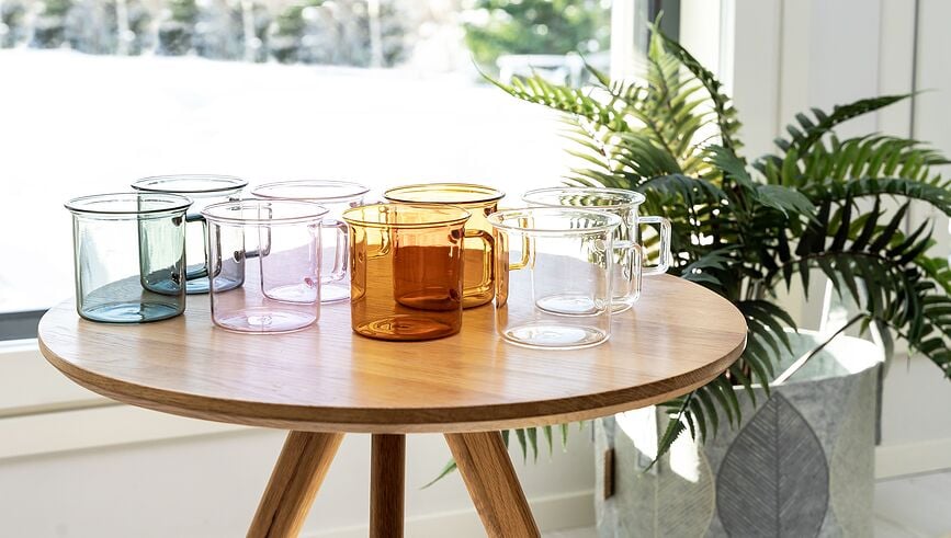 Muurla Šalica 350 ml staklena ružičasta