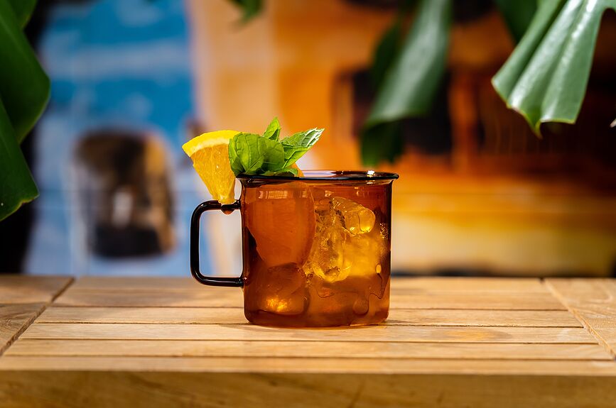 Muurla Šalica 350 ml staklena ružičasta