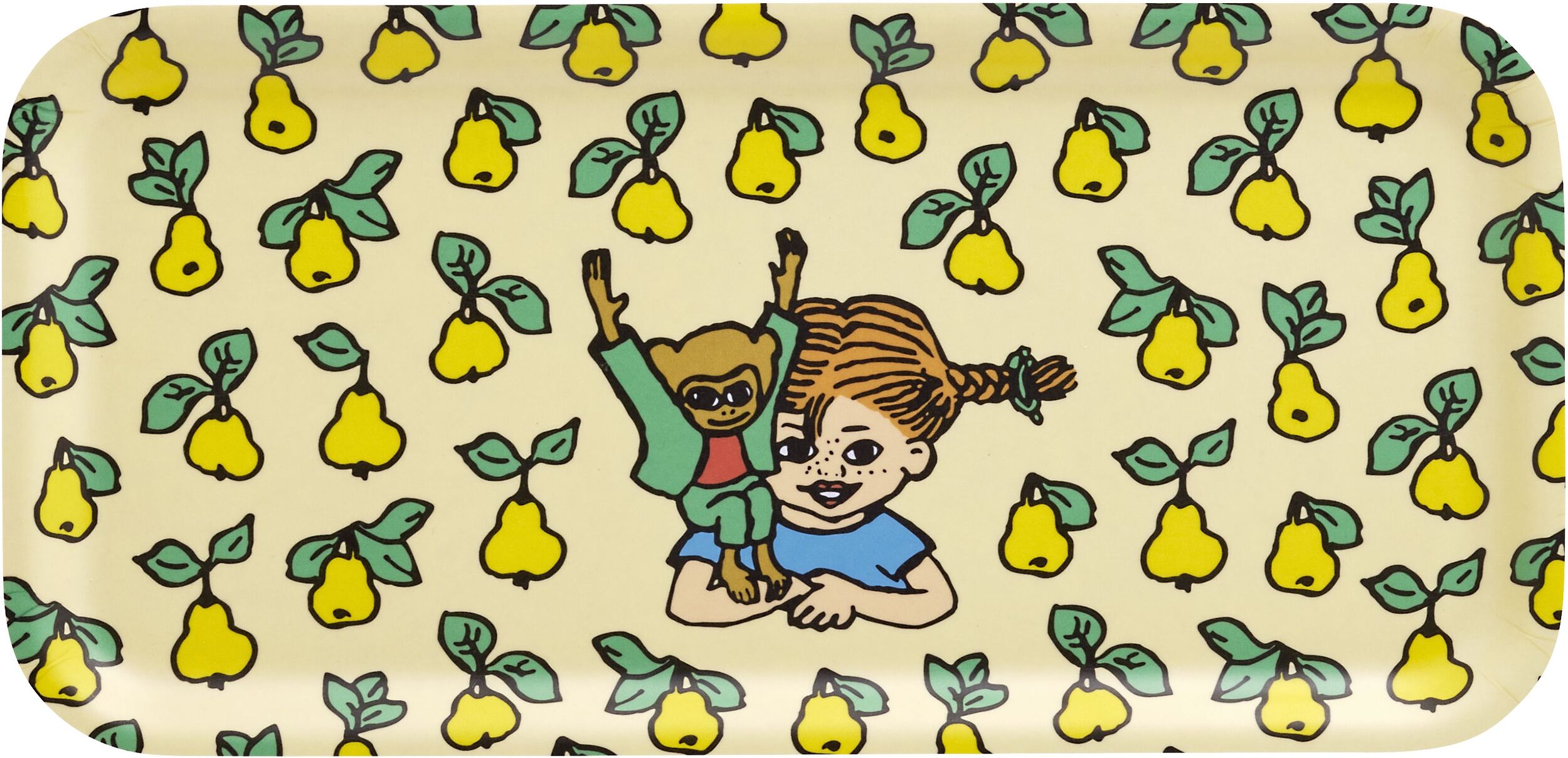 Muurla Serviertablett 13 x 27 cm Pippi Langstrumpf Früchte