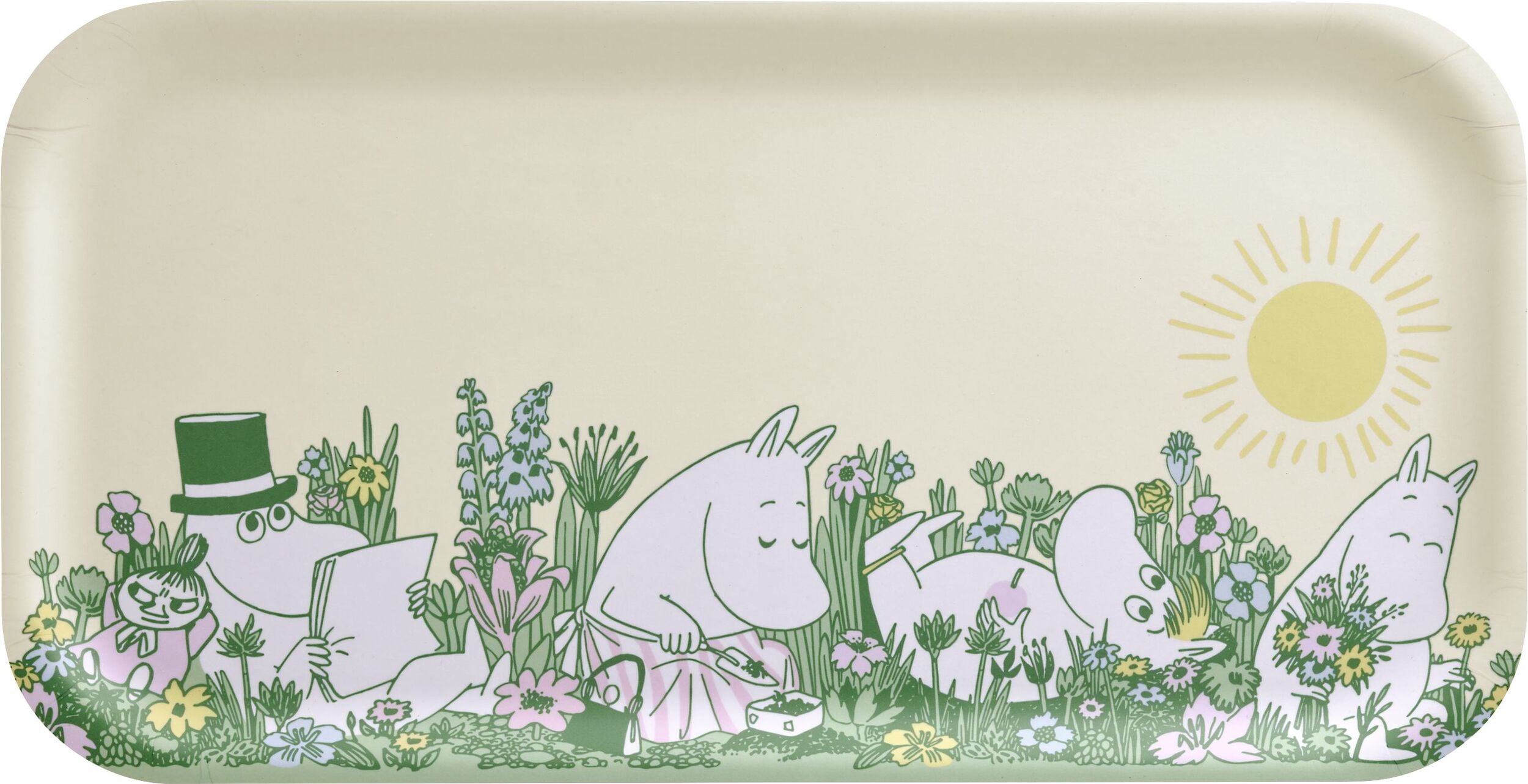 Muurla Serviertablett 22 x 43 cm Mumins im Garten