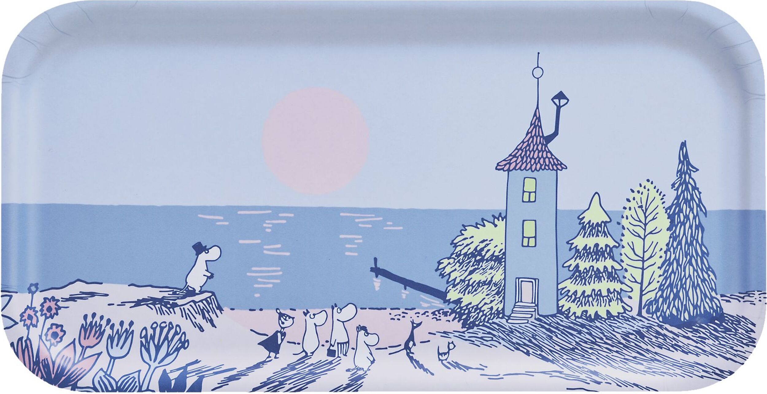 Muurla Serviertablett 22 x 43 cm Mumins Sunset