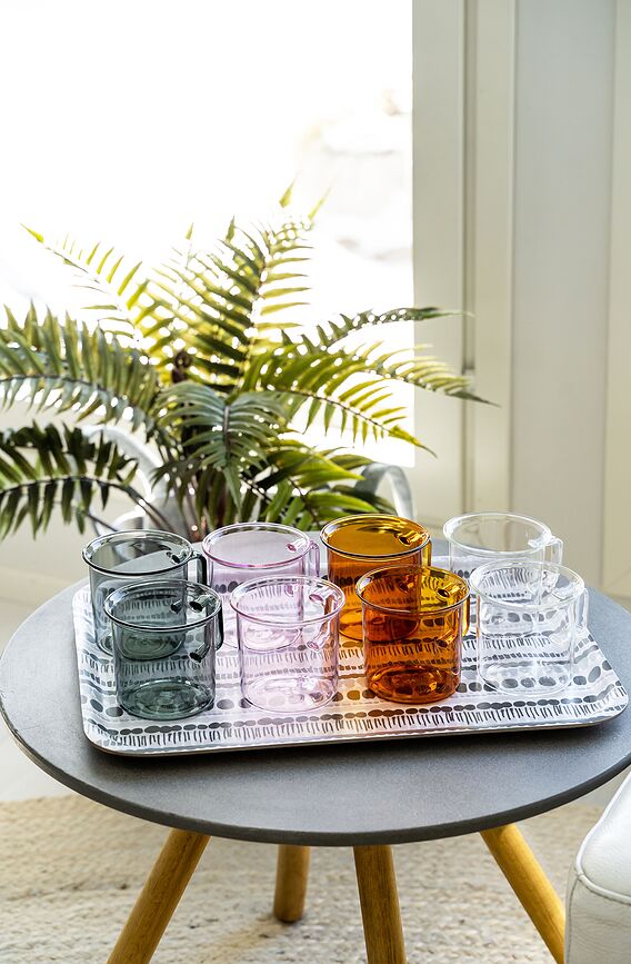 Muurla Skodelica, 350 ml, roza, steklena