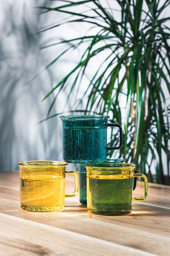 Muurla Skodelica, 350 ml, roza, steklena