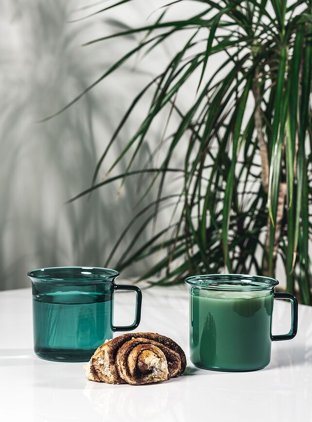 Muurla Skodelica, 350 ml, roza, steklena