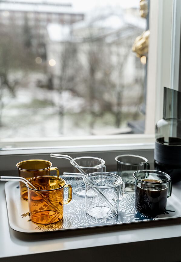 Muurla Skodelica, 350 ml, roza, steklena