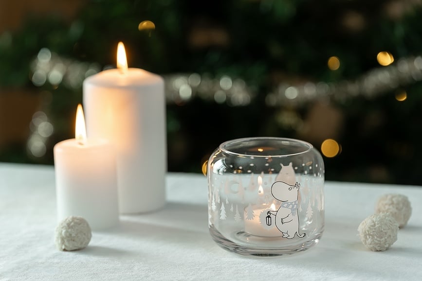 Muurla Svijećnjak za lučice Mumini motiv Snowfall 8 cm