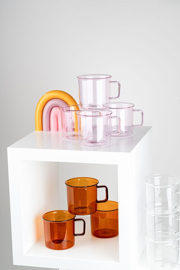 Muurla Tasse 350 ml, en verre, rose