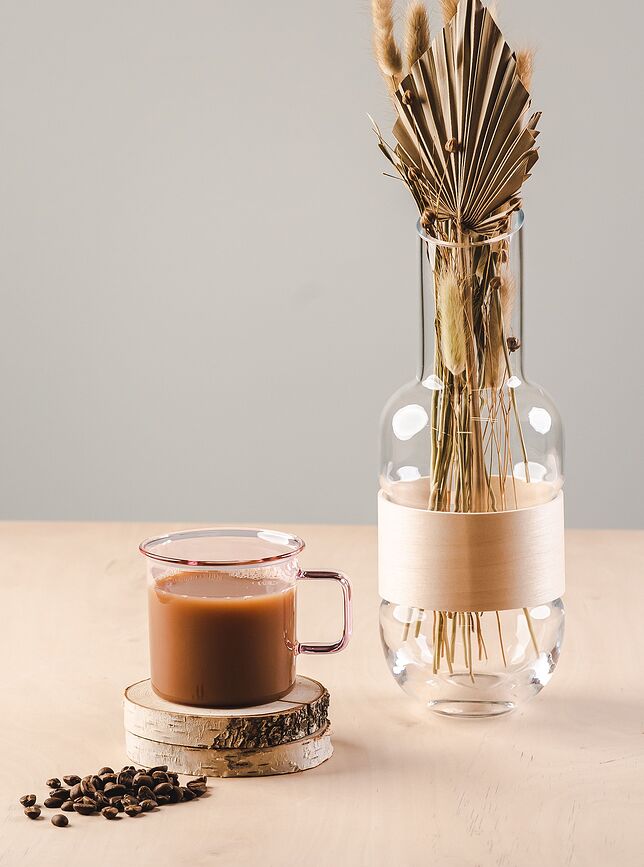 Muurla Tasse 350 ml, en verre, rose