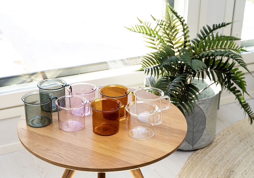 Muurla Tasse 350 ml, en verre, rose