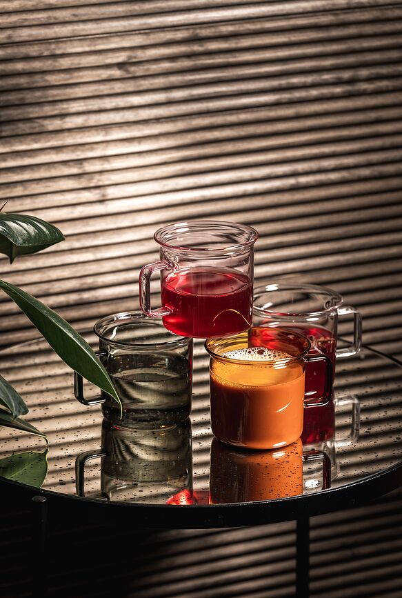 Muurla Tasse 350 ml, en verre, rose