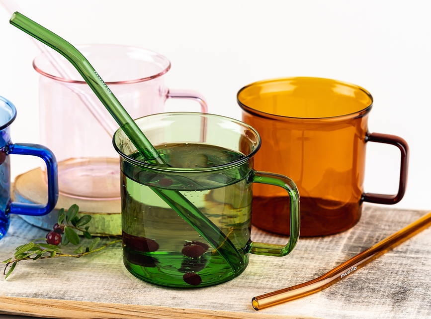 Muurla Tasse 350 ml, en verre, rose