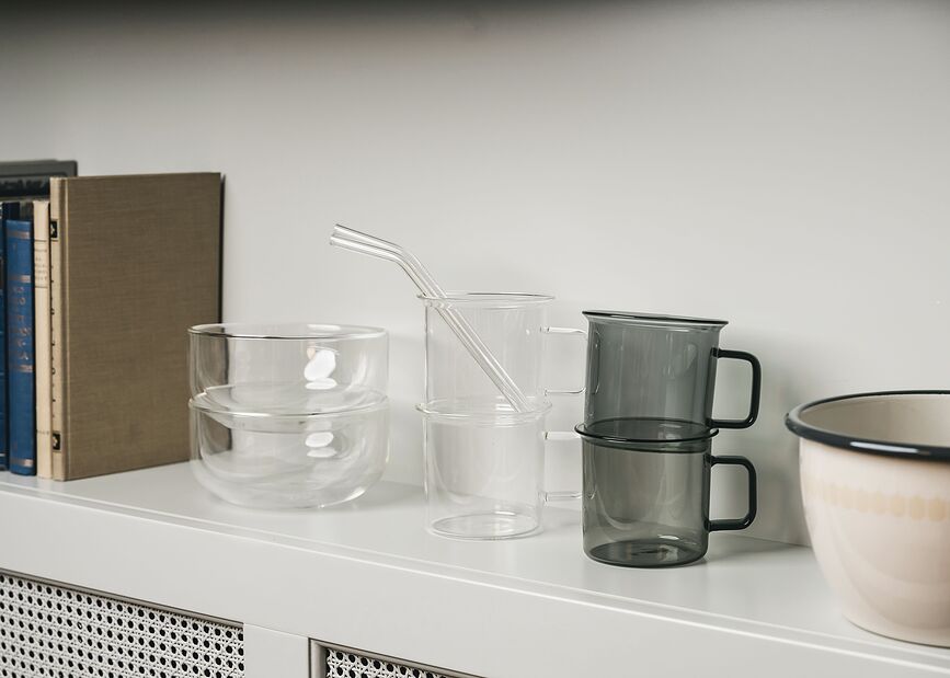 Muurla Tasse 350 ml, en verre, rose