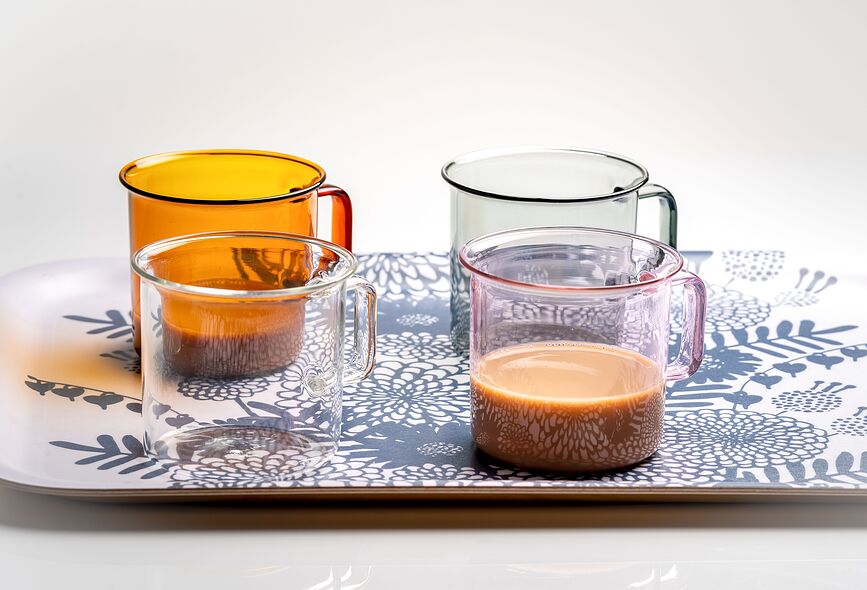 Muurla Tasse 350 ml, en verre, rose