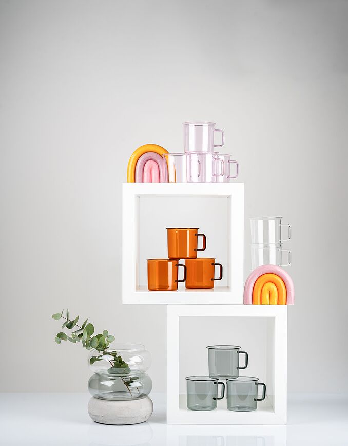 Muurla Tasse 350 ml, en verre, rose