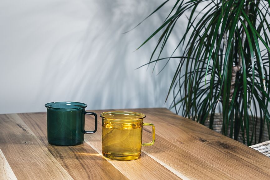 Muurla Tasse 350 ml, en verre, rose