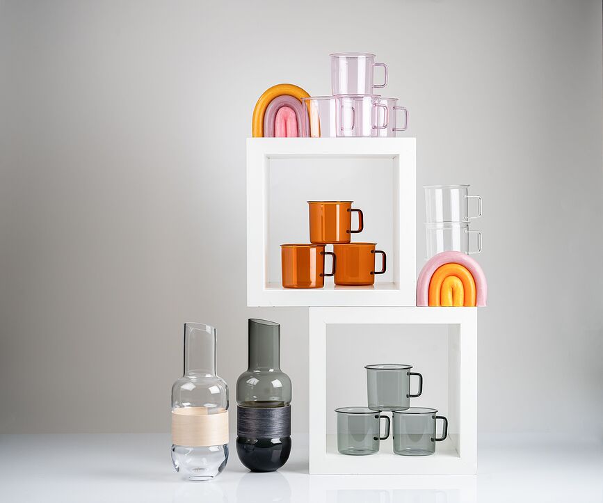 Muurla Tasse 350 ml, en verre, rose