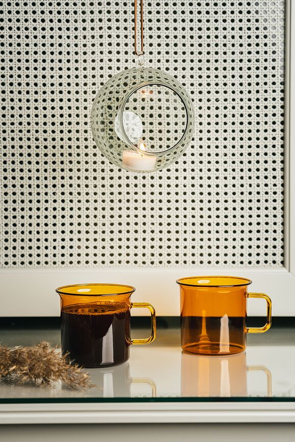 Muurla Tasse 350 ml, en verre, rose