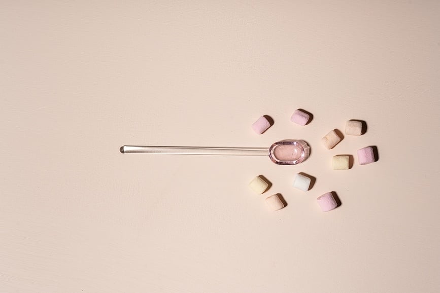 Muurla Žličica 15,5 cm ružičasta staklena