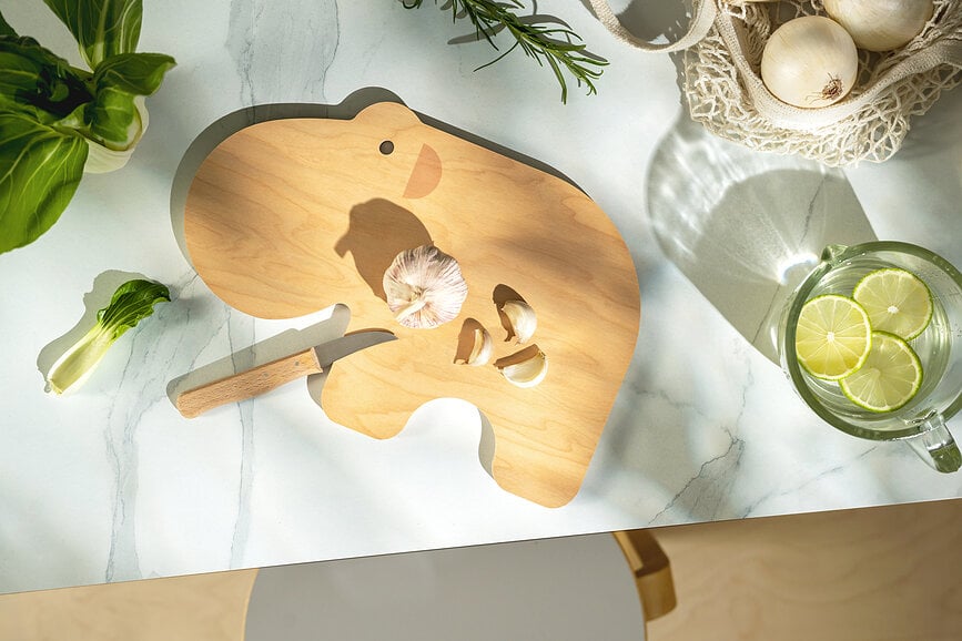 Planche à découper Fauna 31 x 21 cm, violette