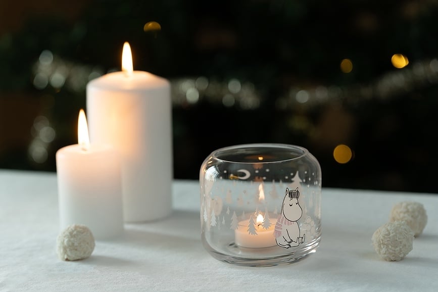 Portavelas para tealight Muurla Moomin Snowfall, 8 cm