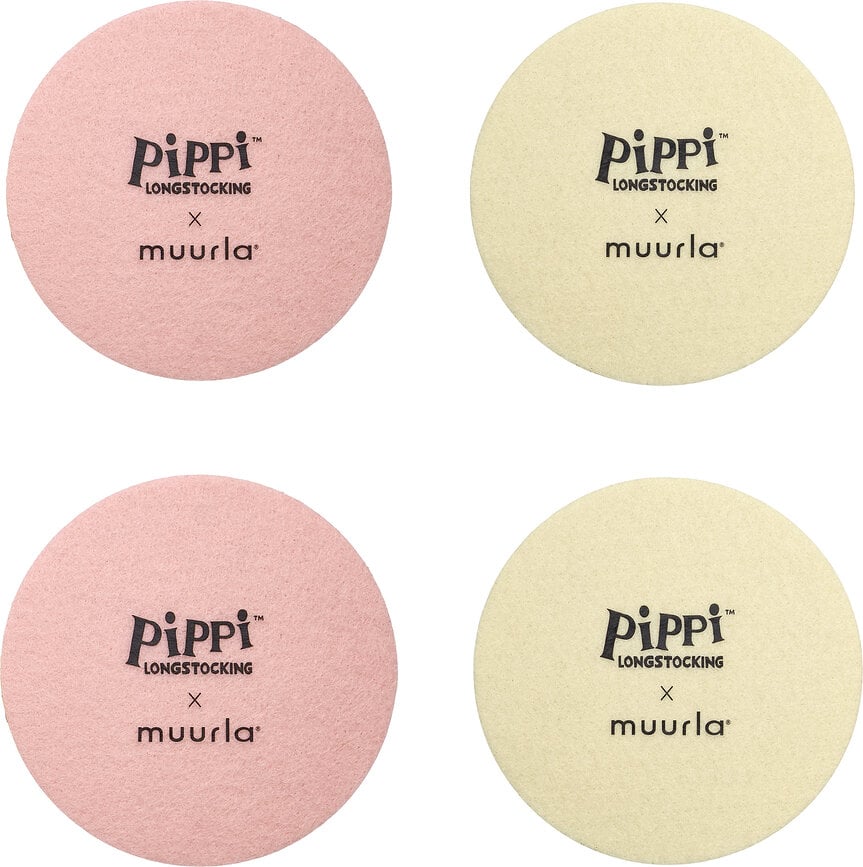 Posavasos Muurla Pippi Calzaslargas 10 cm, 4 unidades