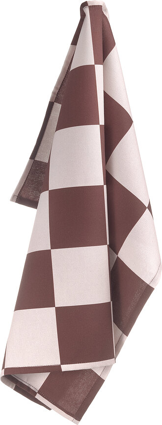 Полотенце кухонное Muurla Checks Stripes, хлопок, 65×65 см, коричневое — фото 2