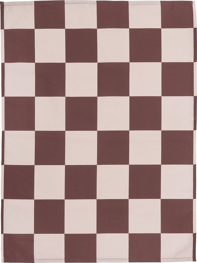 Полотенце кухонное Muurla Checks Stripes, хлопок, 65×65 см, коричневое