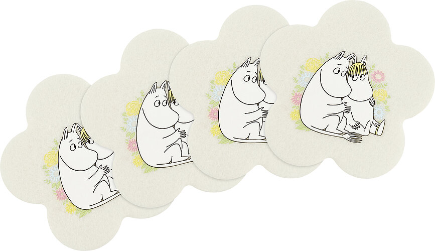 Sous-verres Muurla Moomin Flowers, lot de 4