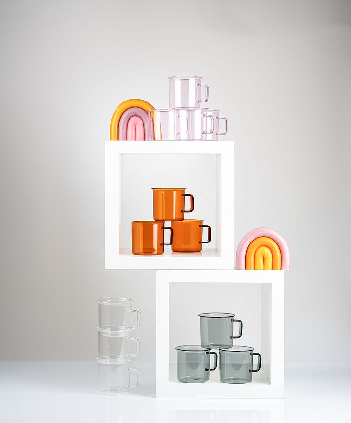 Taza de cristal Muurla, 350 ml, rosa