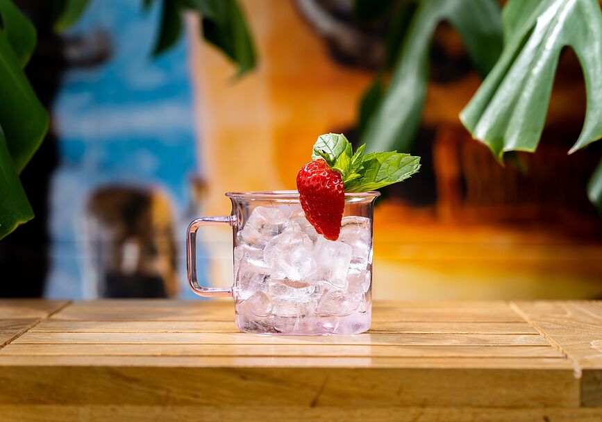 Taza de cristal Muurla, 350 ml, rosa