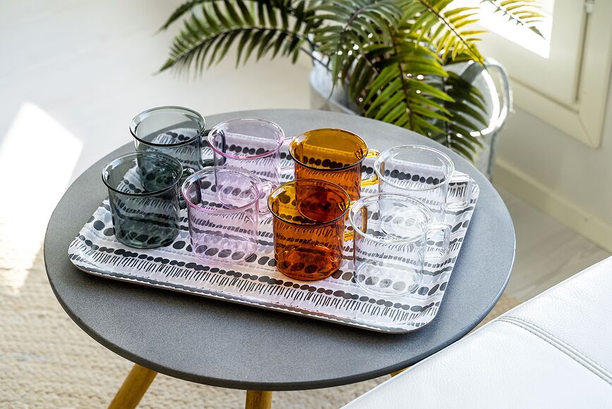 Taza de cristal Muurla, 350 ml, rosa