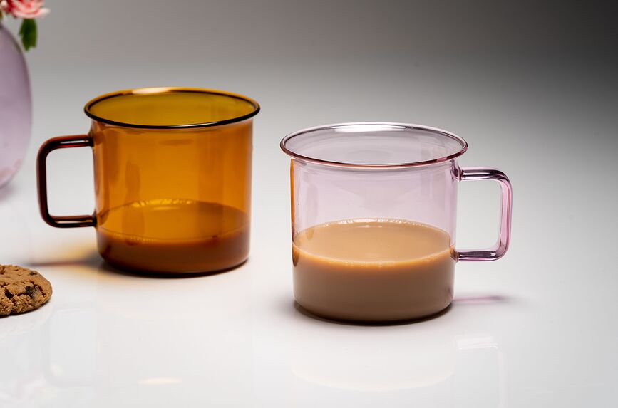 Taza de cristal Muurla, 350 ml, rosa