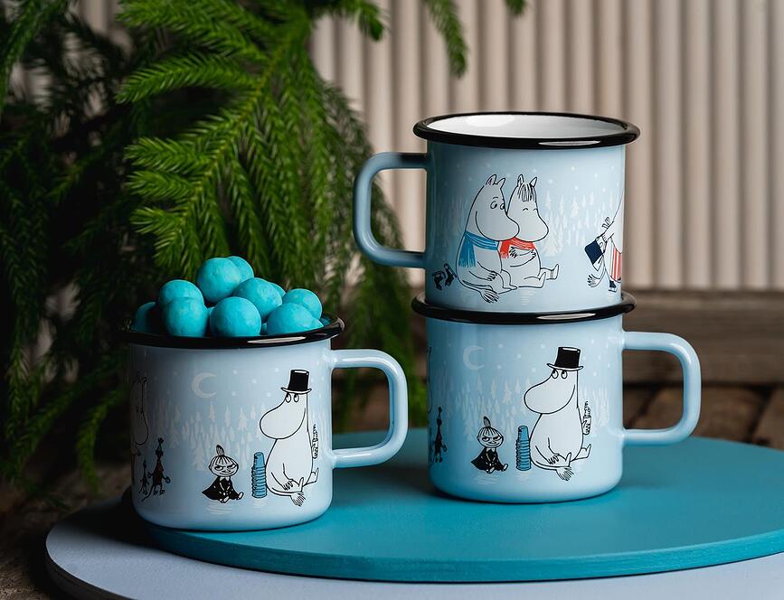 Taza Moomin Muurla, diseño Let it Snow, 370 ml