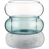 Vazos dėklas su žvakide Bagel jūros mėlynos spalvos 12 cm