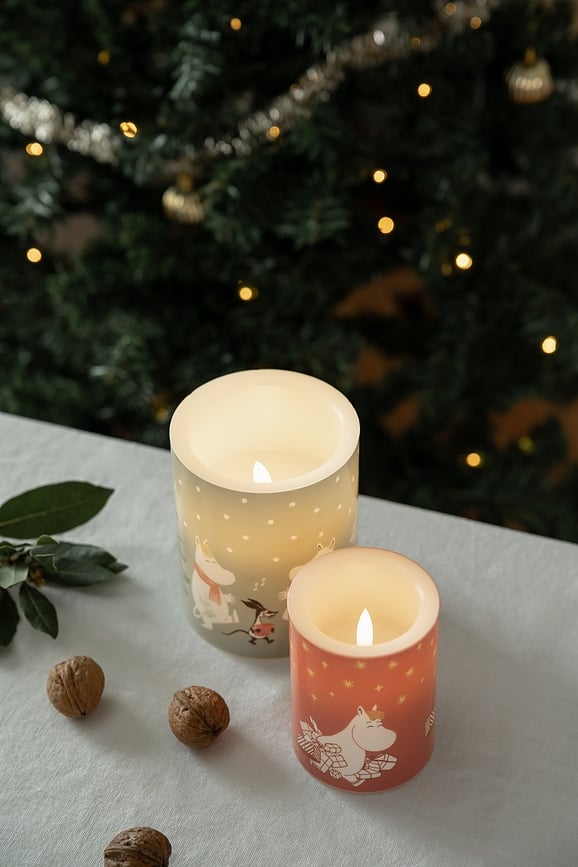 Vela LED Muurla Moomin Let it Snow, 10 cm