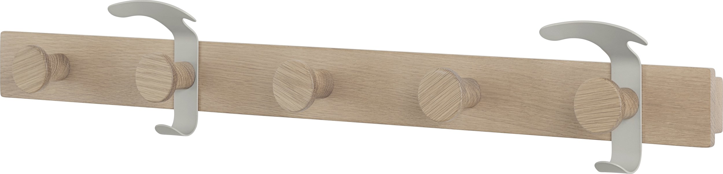 Avail Garderobenleiste helle Eiche mit grauen Haken