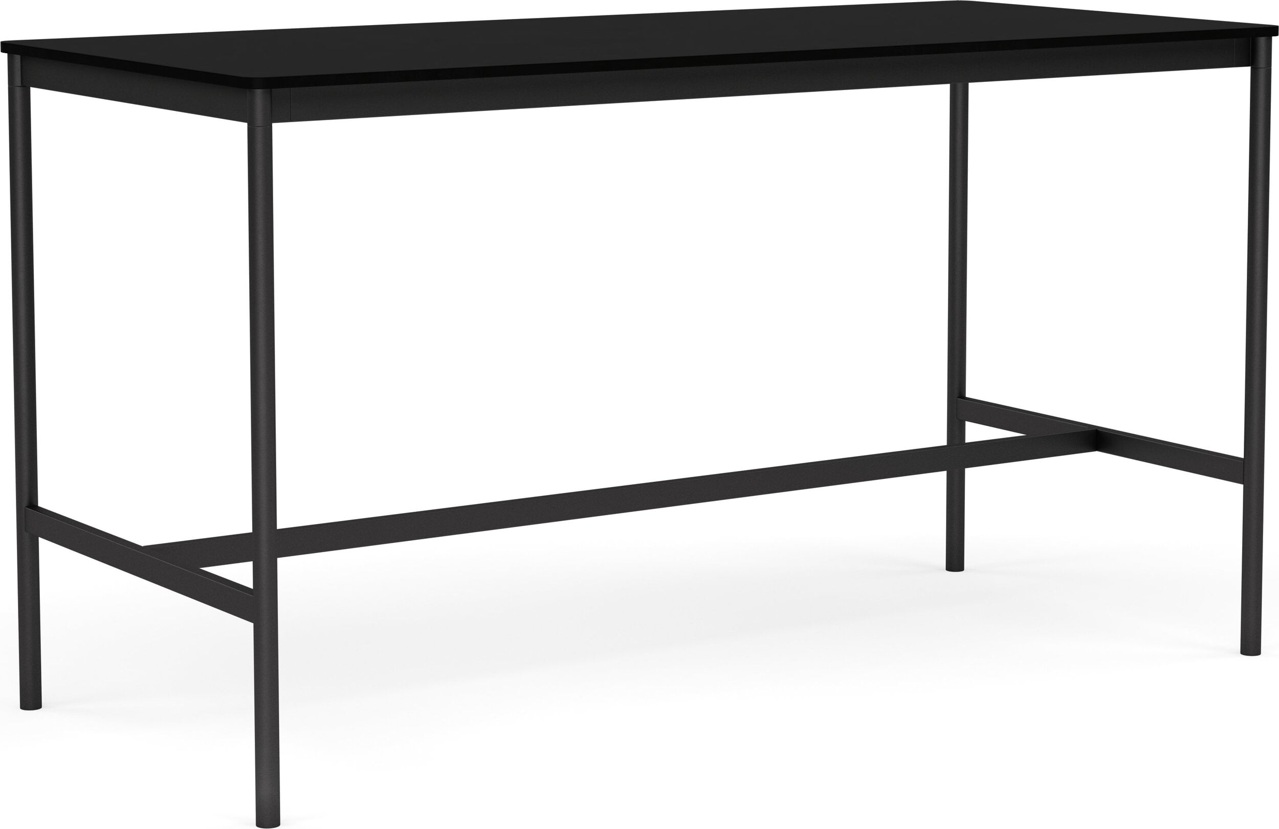 Base Tisch 190 x 85 x 105 cm, schwarz, mit laminierter ABS-Tischplatte und schwarzem Gestell