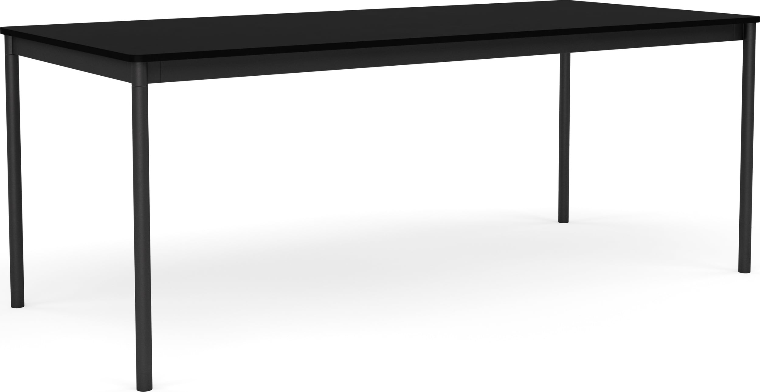 Base Tisch 190 x 85 x 73 cm schwarz, mit laminierter ABS-Tischplatte und schwarzem Gestell