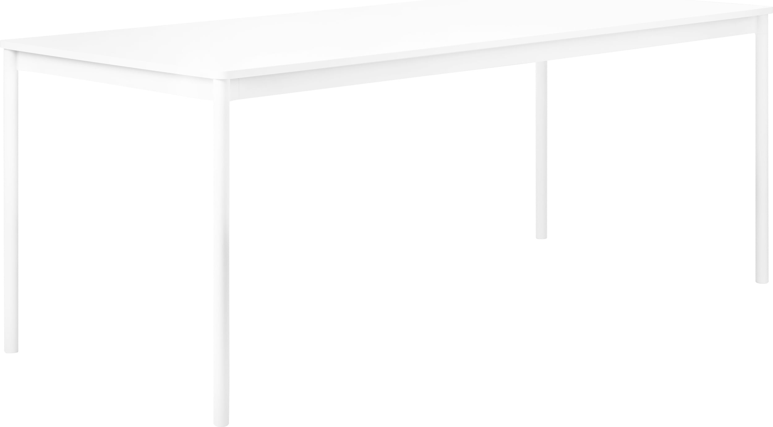 Base Tisch 190 x 85 x 73 cm weiß, mit laminierter ABS-Tischplatte und weißem Gestell