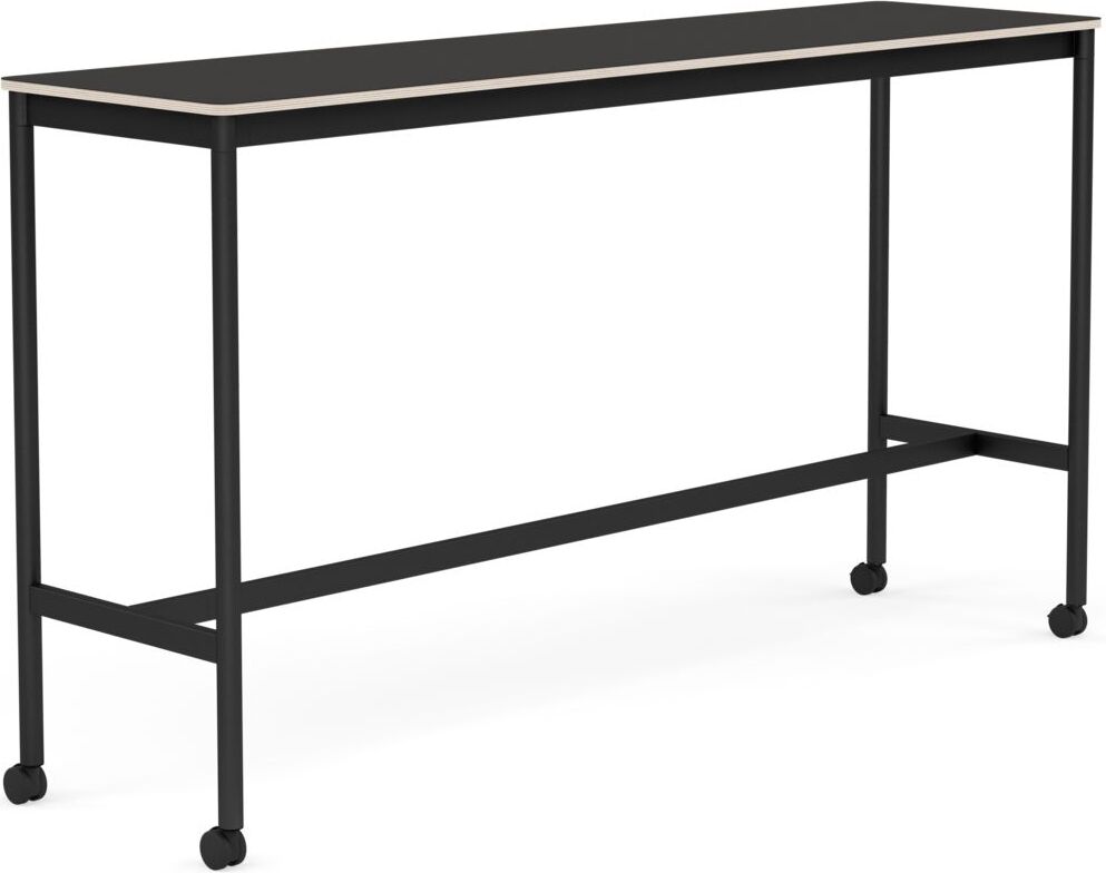 Base Tisch mit Rollen 50 x 190 x 105 cm schwarz Linoleum schwarze Beine