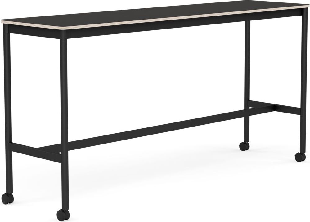 Base Tisch mit Rollen 50 x 190 x 95 cm schwarz Linoleum schwarze Beine