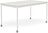 Base Tisch mit Rollen 80 x 140 cm weiß Nanolaminat weiße Beine